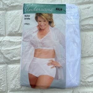 UNDERSCORE Women's 3-Pack Nylon White Briefs Panties Size 9 XXL  JCPenney Sealed